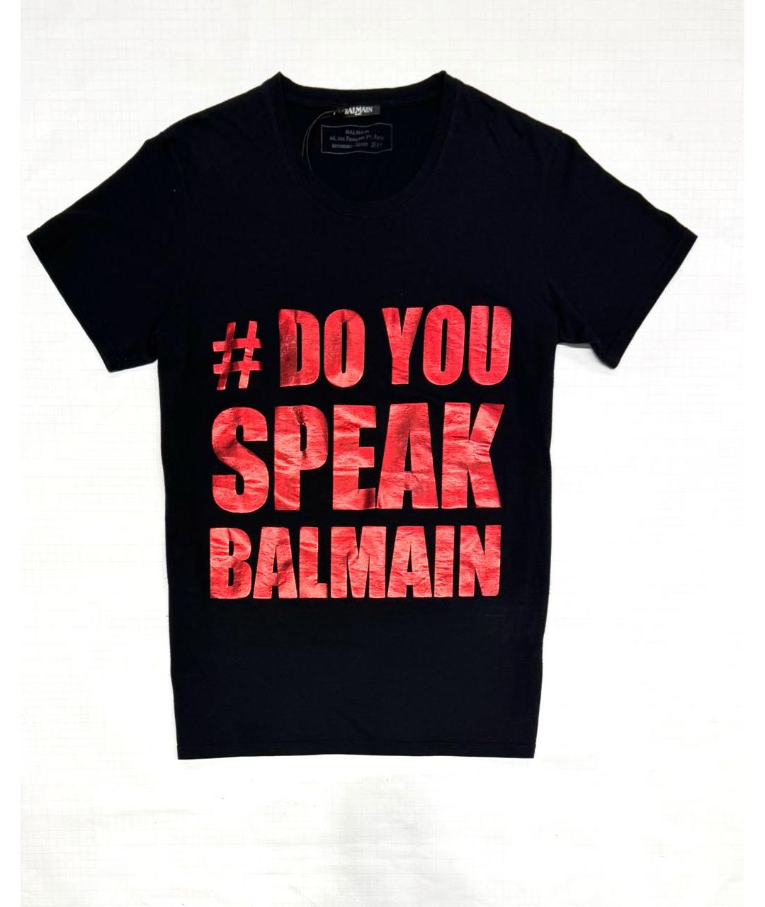 BALMAIN Черная хлопковая футболка, фото 7