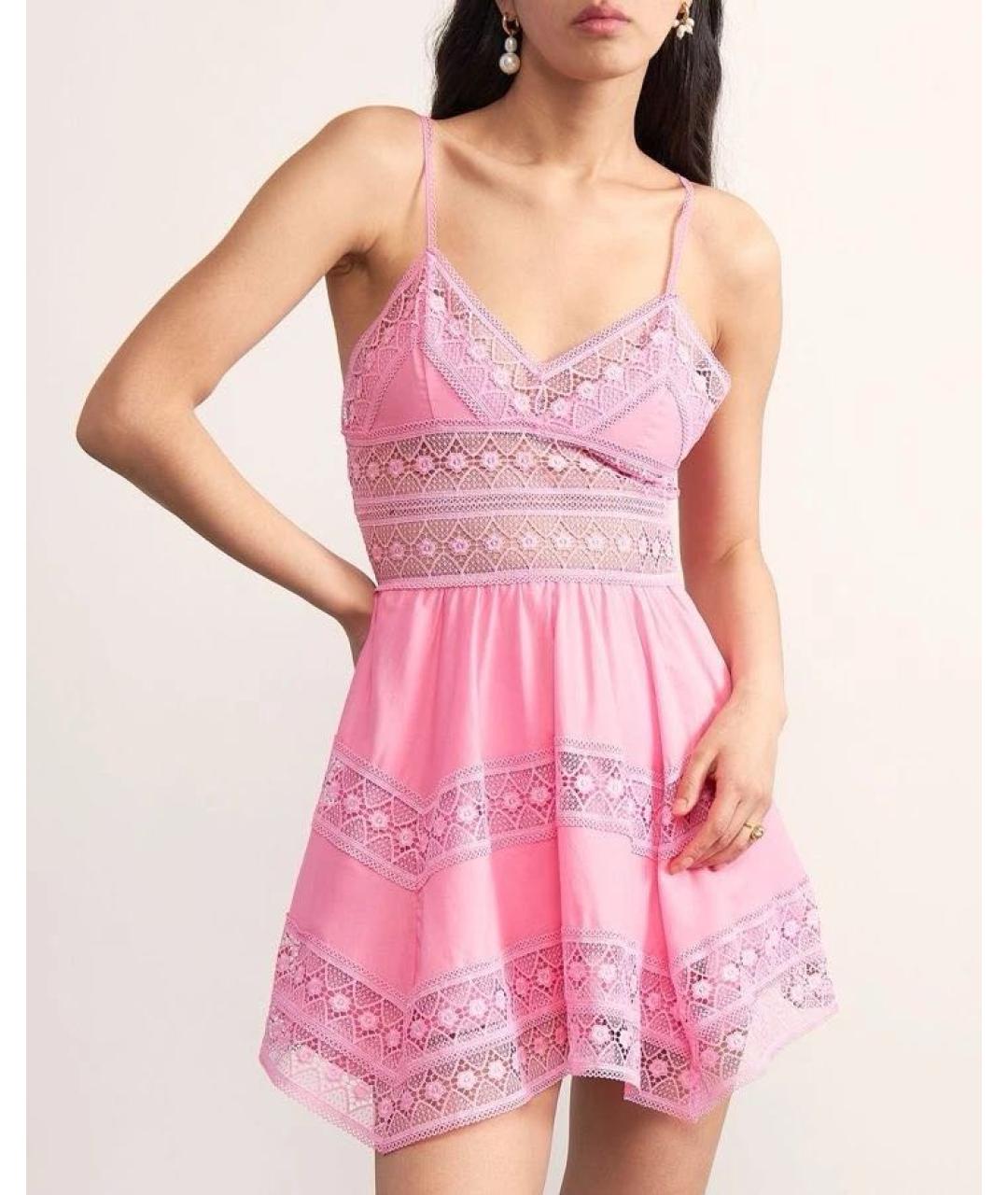 CHARO RUIZ Розовое хлопковое повседневное платье, фото 2