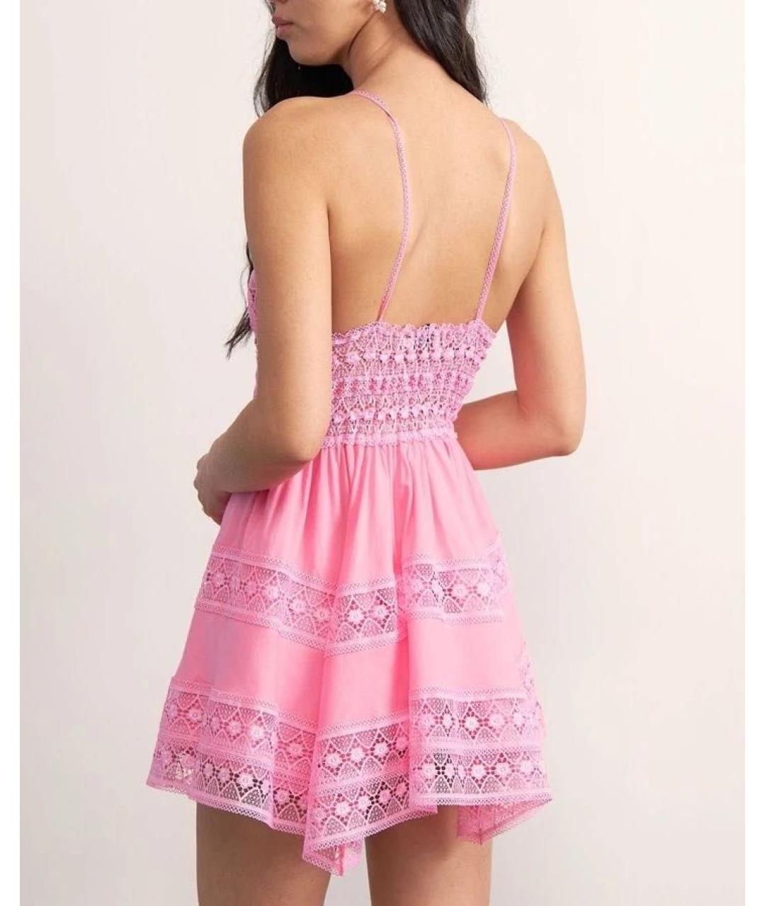 CHARO RUIZ Розовое хлопковое повседневное платье, фото 3