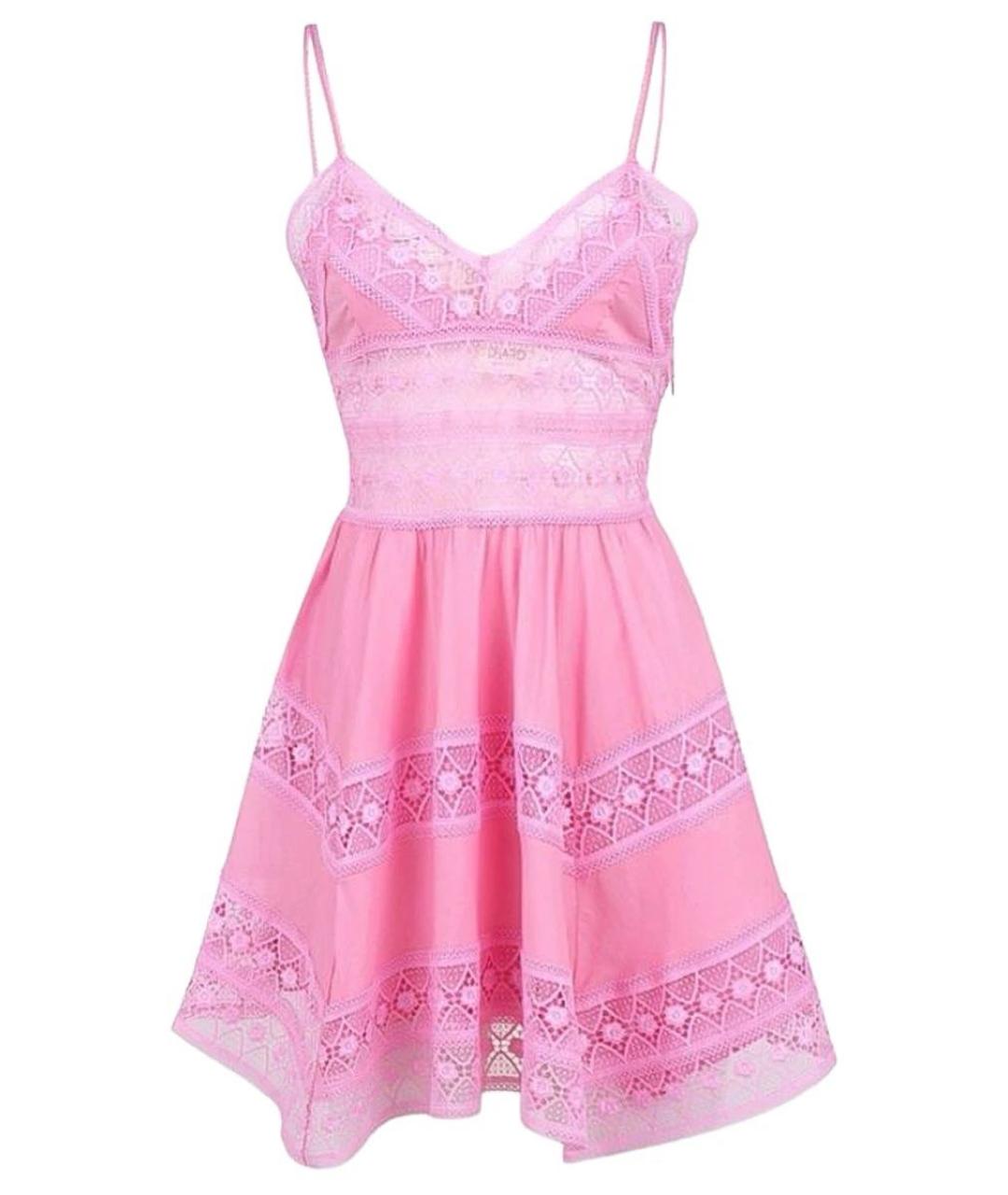 CHARO RUIZ Розовое хлопковое повседневное платье, фото 1