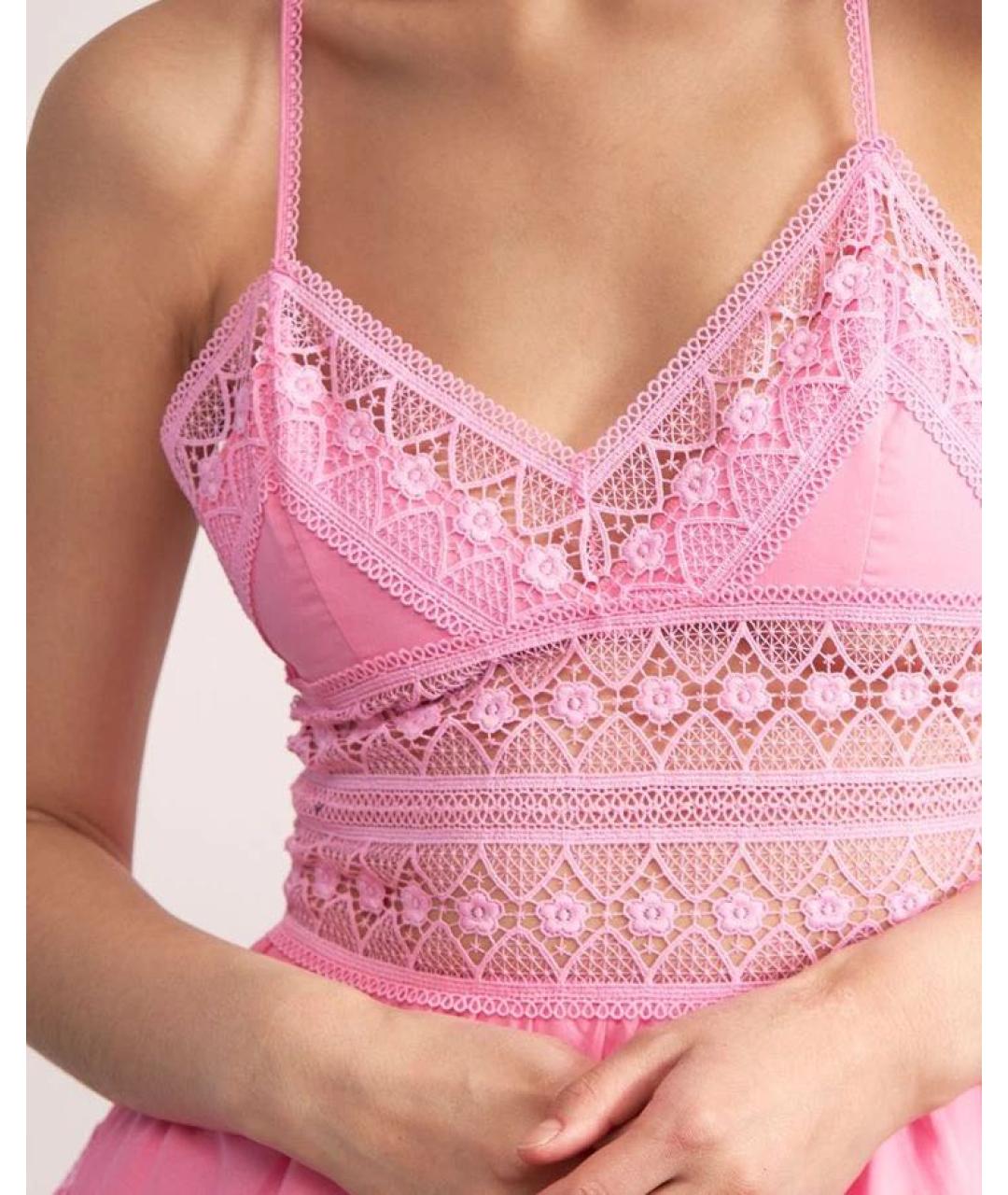 CHARO RUIZ Розовое хлопковое повседневное платье, фото 4