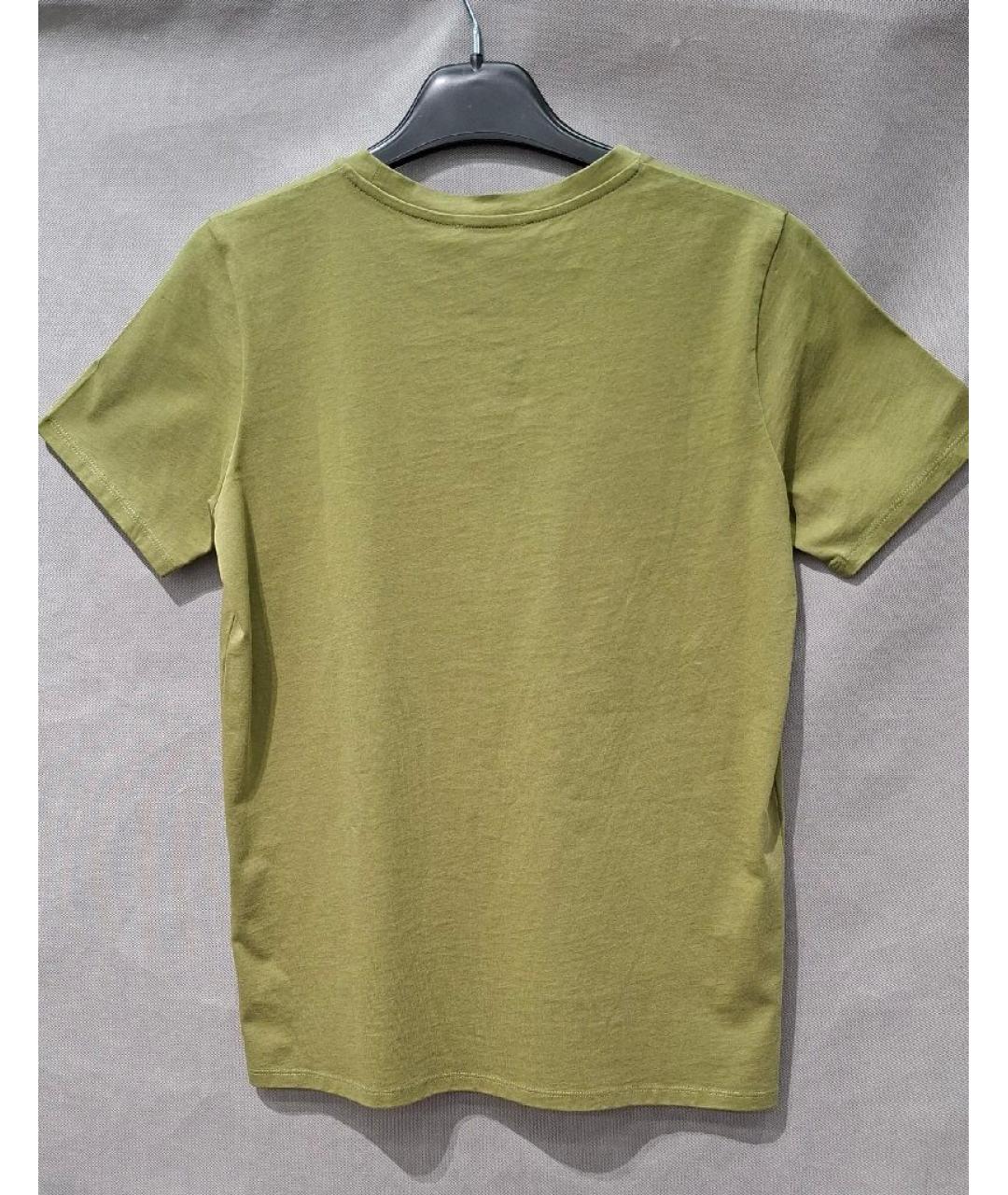 BALMAIN Зеленая хлопковая футболка, фото 2