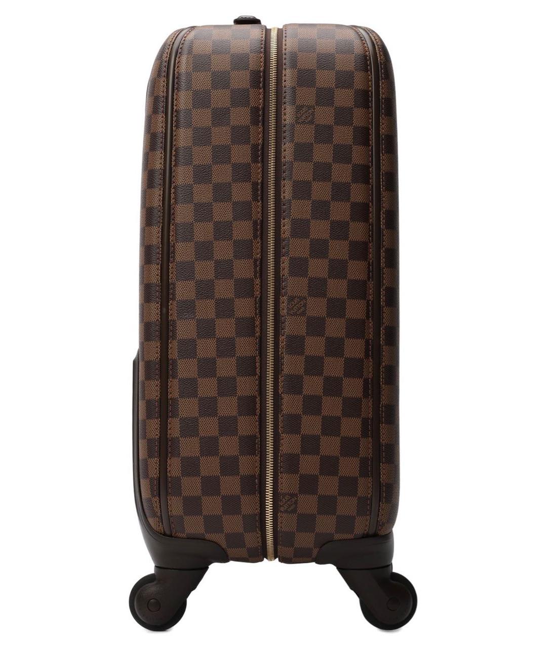 LOUIS VUITTON Коричневый кожаный чемодан, фото 2