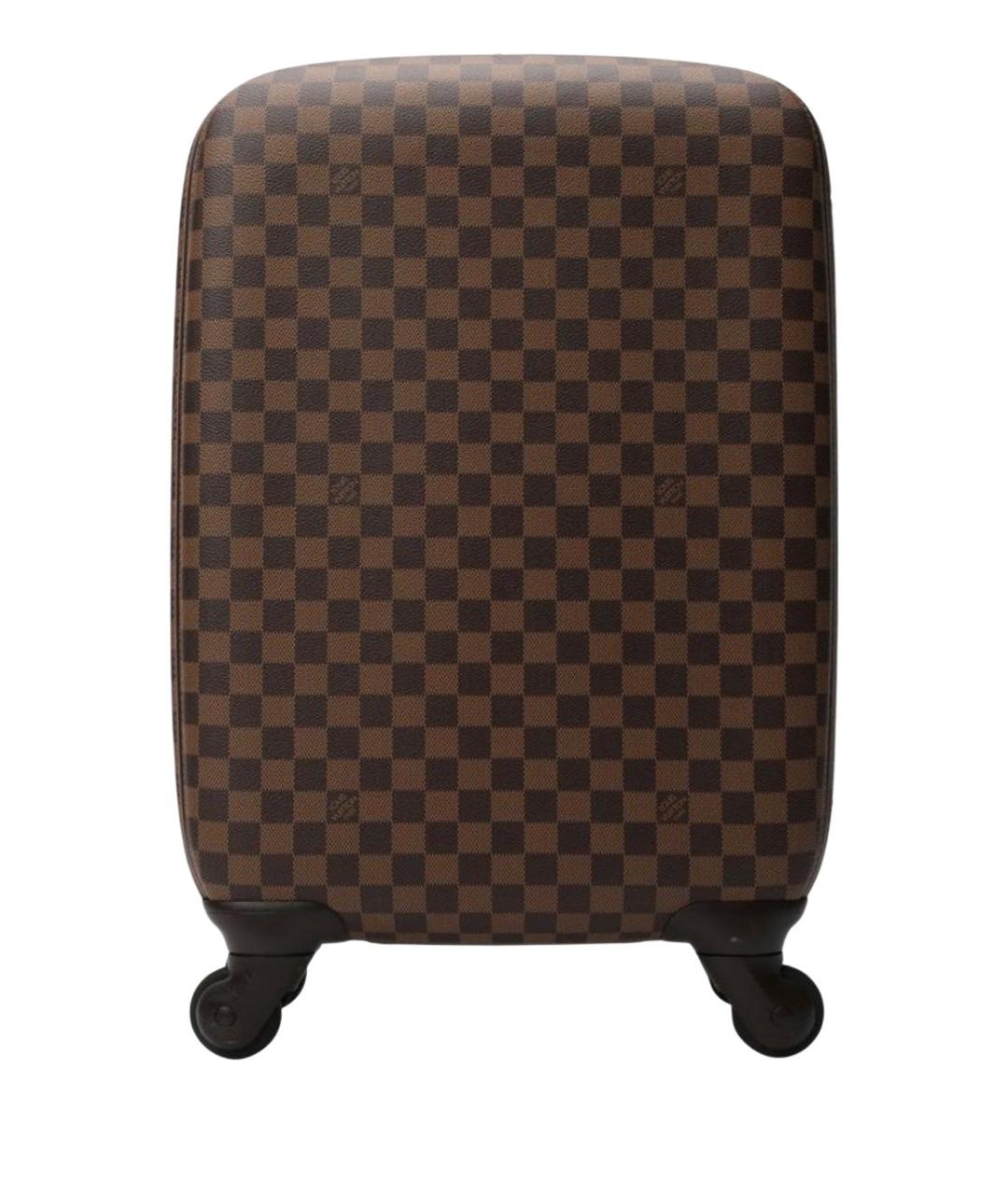 LOUIS VUITTON Коричневый кожаный чемодан, фото 1