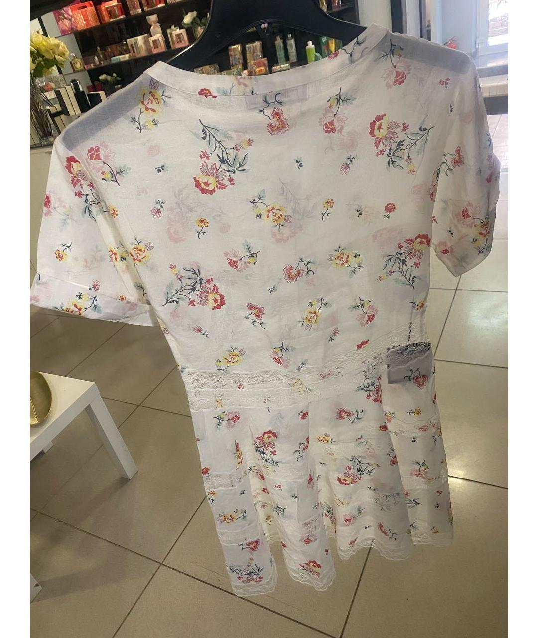 PHILOSOPHY DI LORENZO SERAFINI Белое хлопковое повседневное платье, фото 4