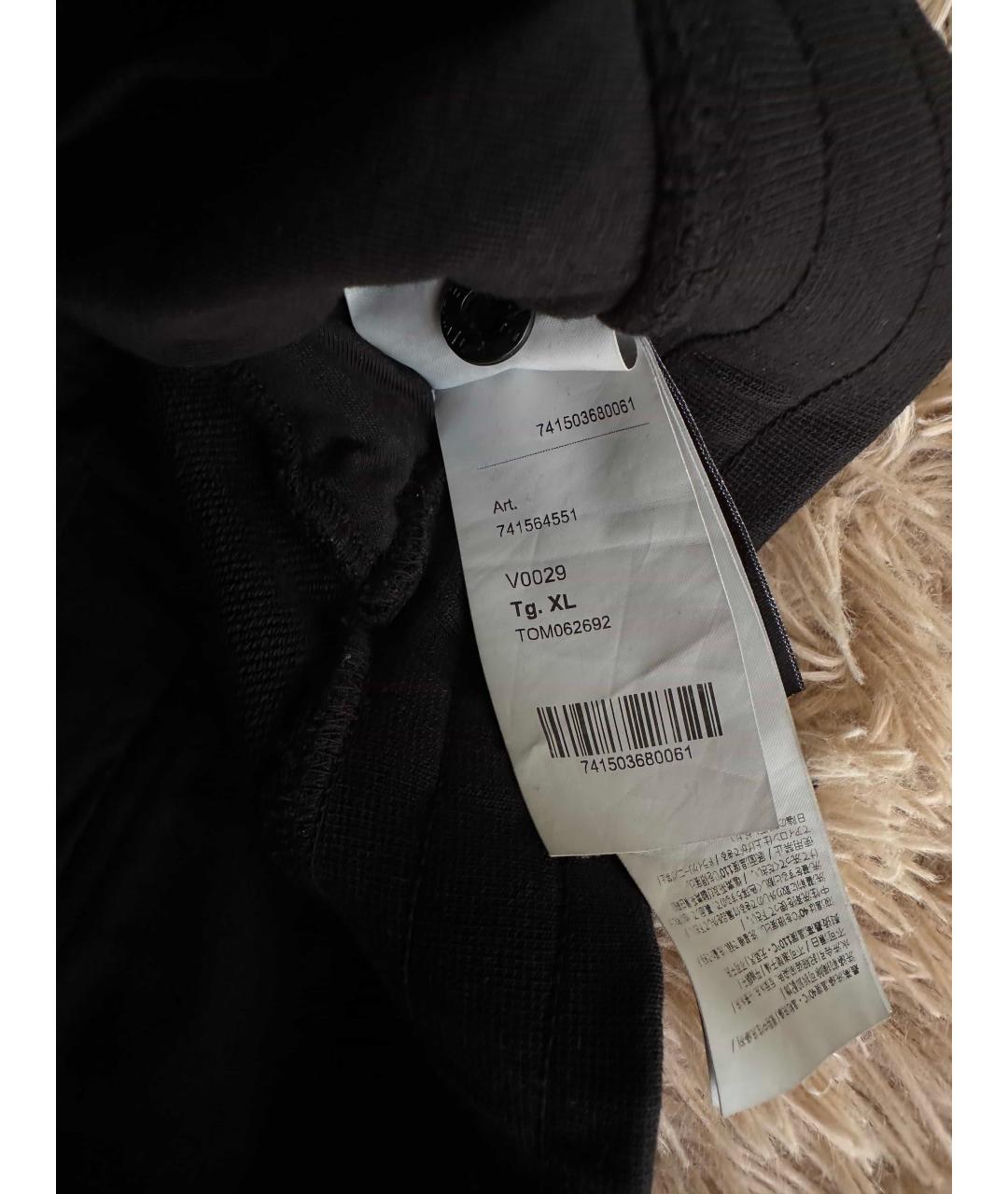 STONE ISLAND Черные хлопковые повседневные брюки, фото 4