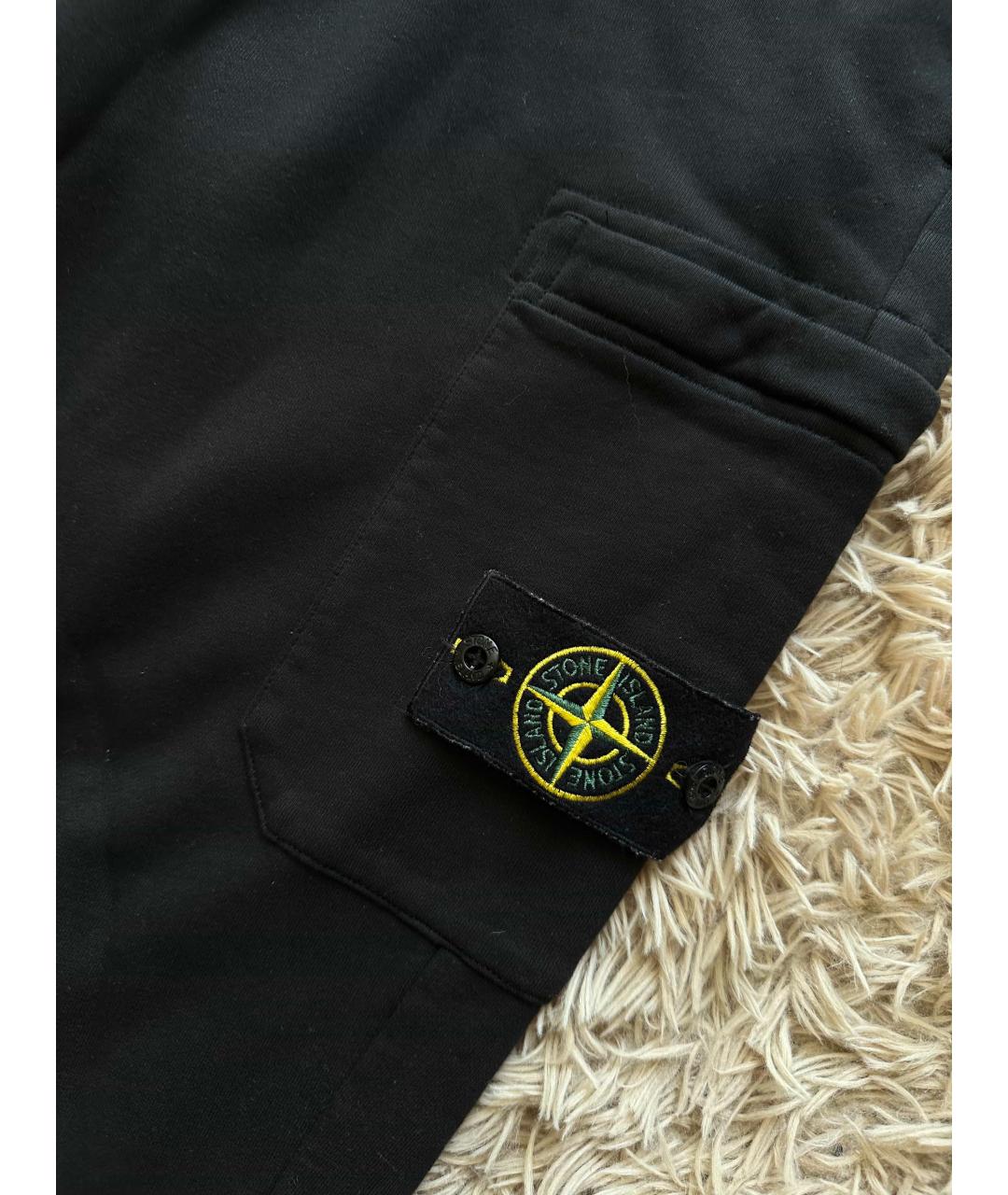 STONE ISLAND Черные хлопковые повседневные брюки, фото 2