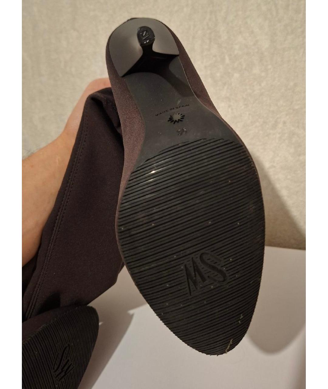 STUART WEITZMAN Антрацитовые текстильные ботфорты, фото 5