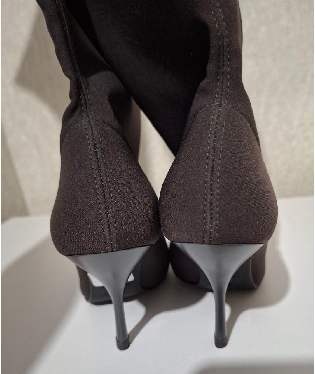 STUART WEITZMAN Антрацитовые текстильные ботфорты, фото 4