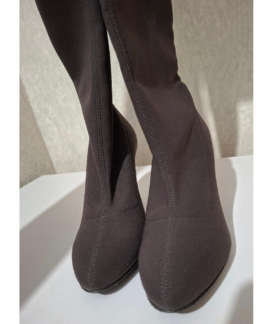 STUART WEITZMAN Антрацитовые текстильные ботфорты, фото 2