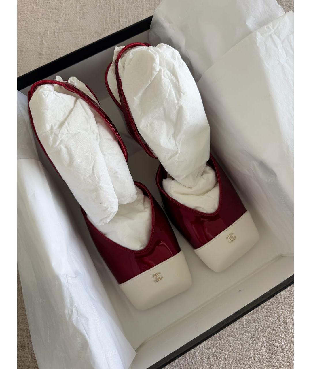 CHANEL Красные кожаные туфли, фото 2