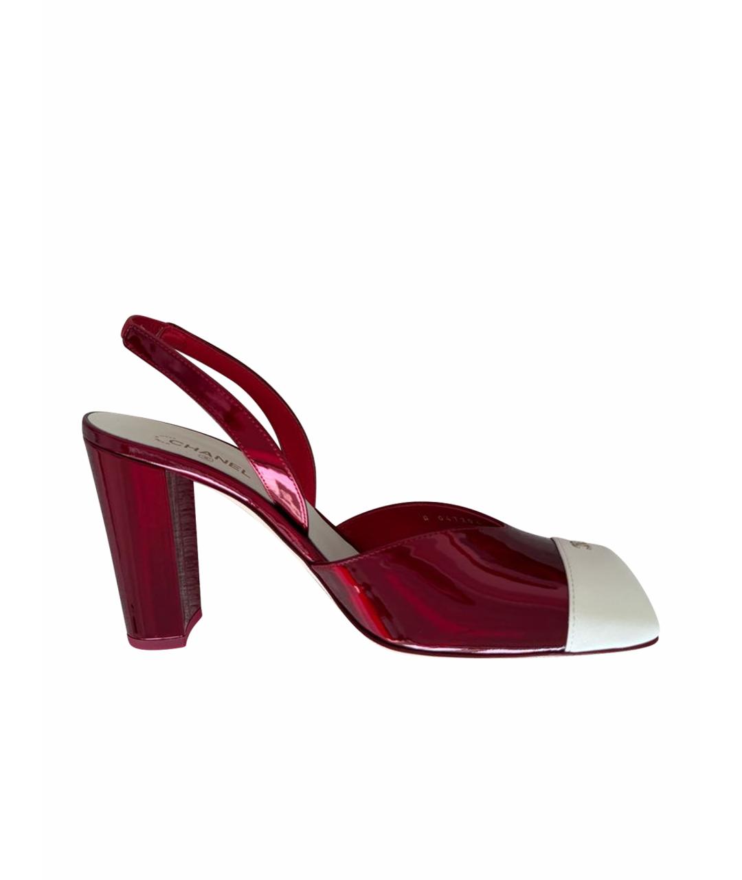 CHANEL Красные кожаные туфли, фото 1