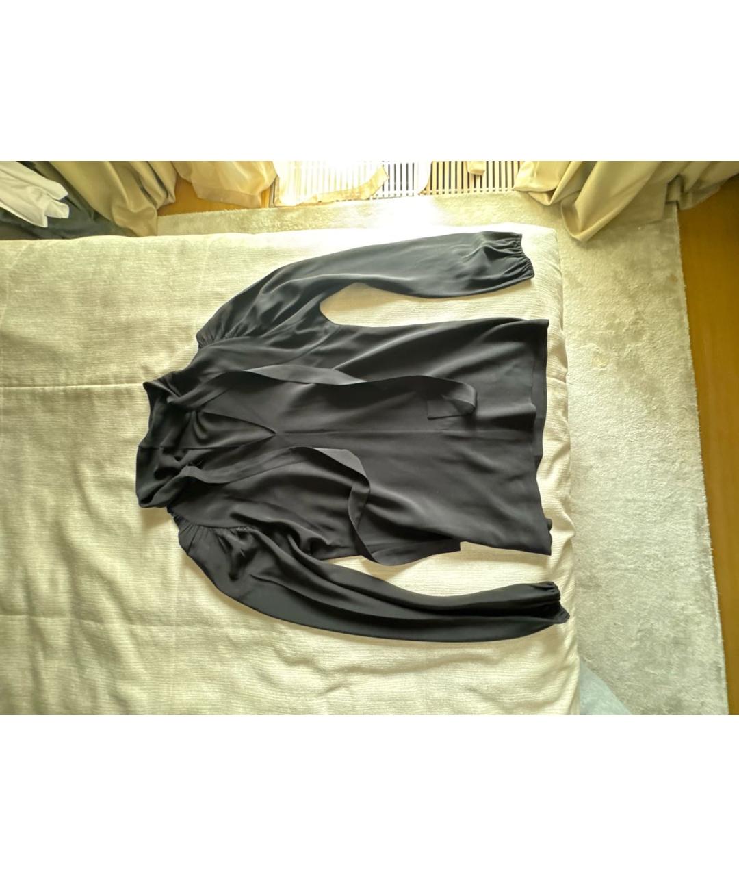 PRADA Черная шелковая блузы, фото 2