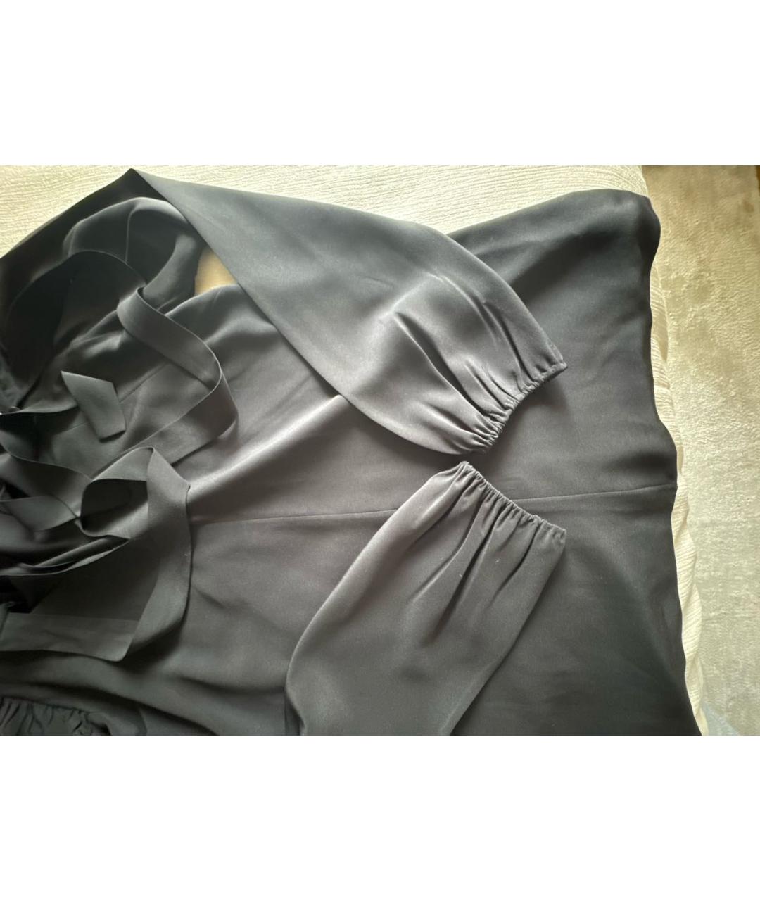 PRADA Черная шелковая блузы, фото 5