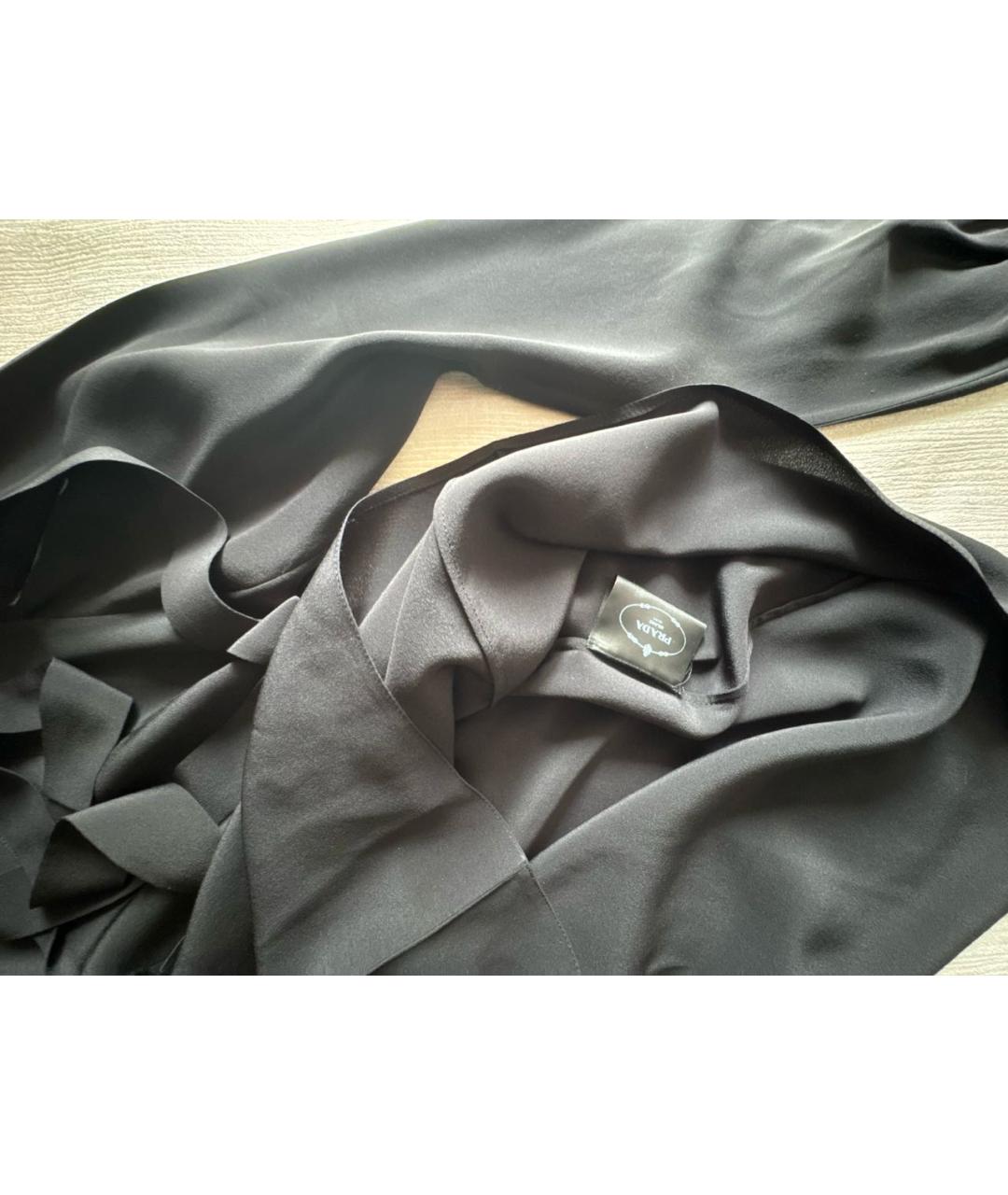 PRADA Черная шелковая блузы, фото 4