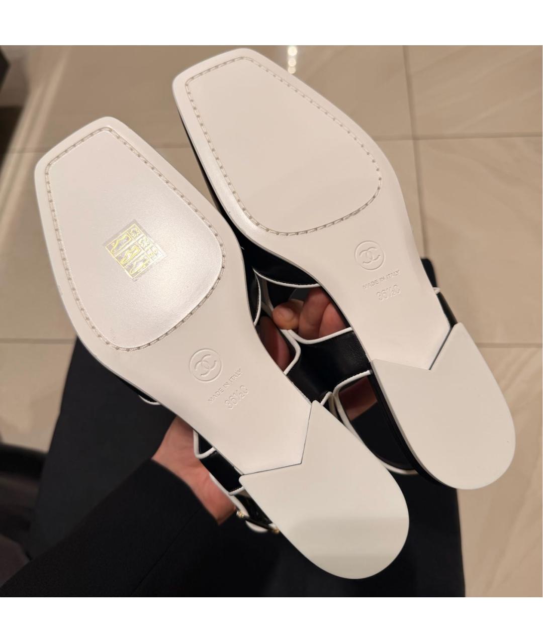 CHANEL Черные кожаные туфли, фото 4