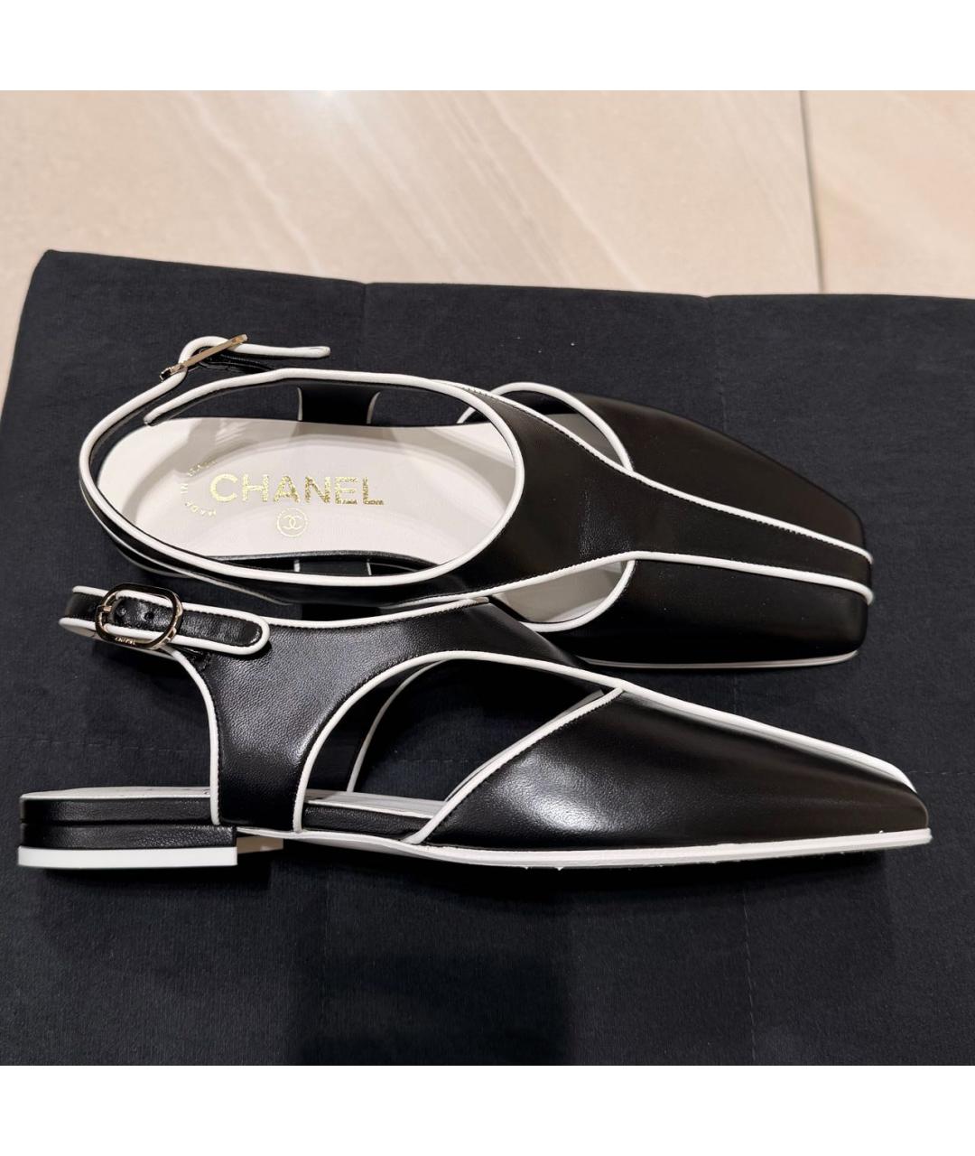 CHANEL Черные кожаные туфли, фото 5