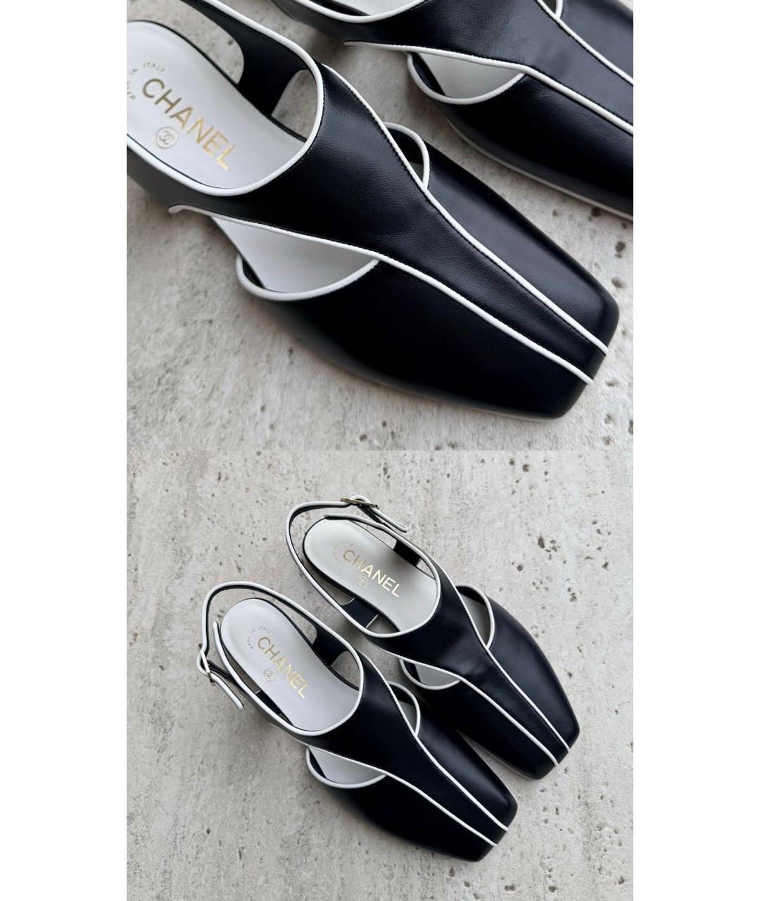 CHANEL Черные кожаные туфли, фото 3
