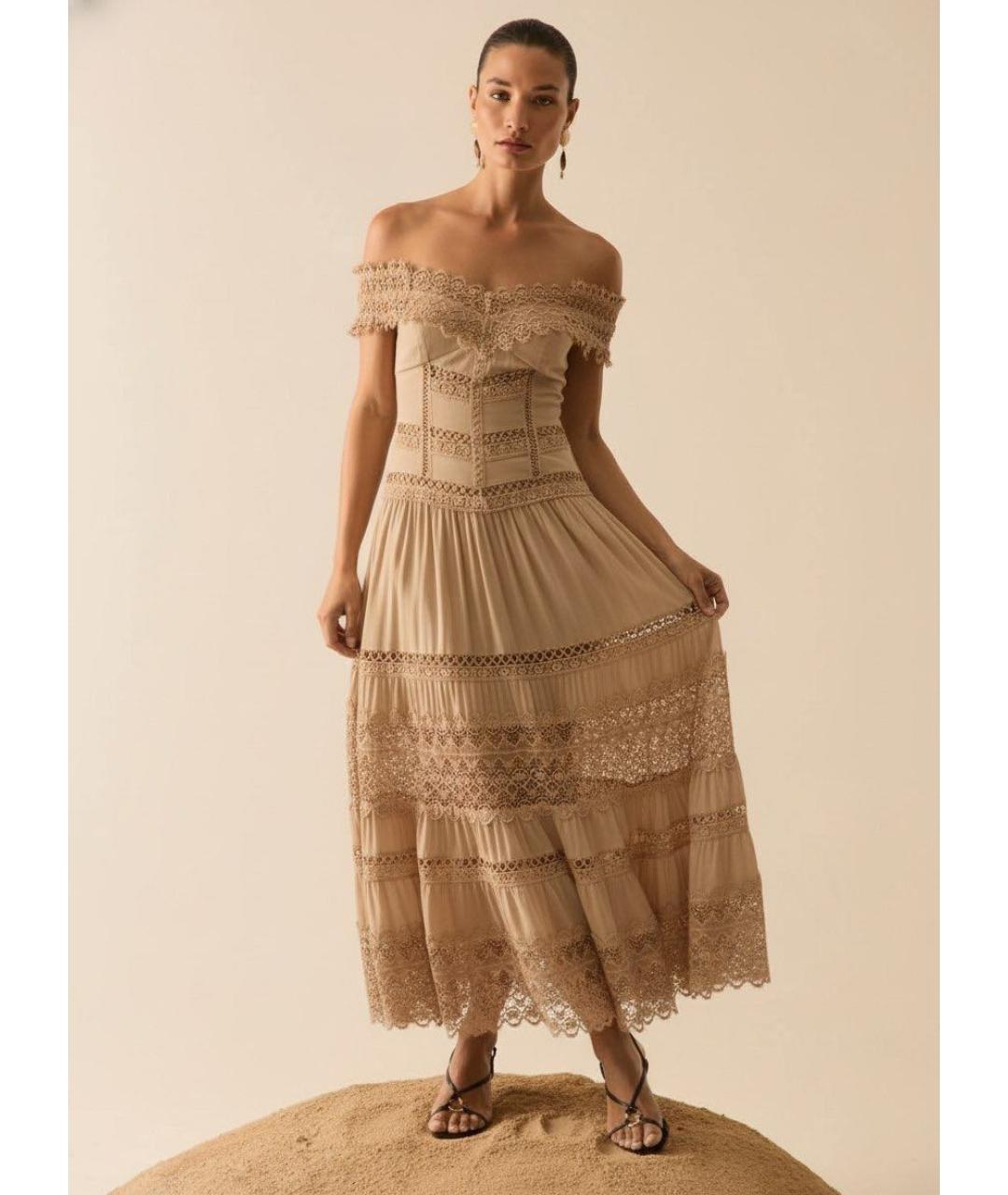 CHARO RUIZ Горчичное хлопковое повседневное платье, фото 2