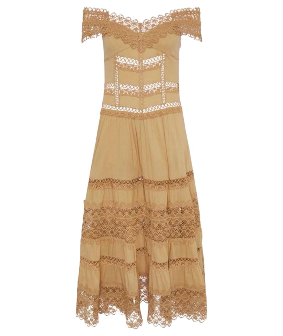 CHARO RUIZ Горчичное хлопковое повседневное платье, фото 1