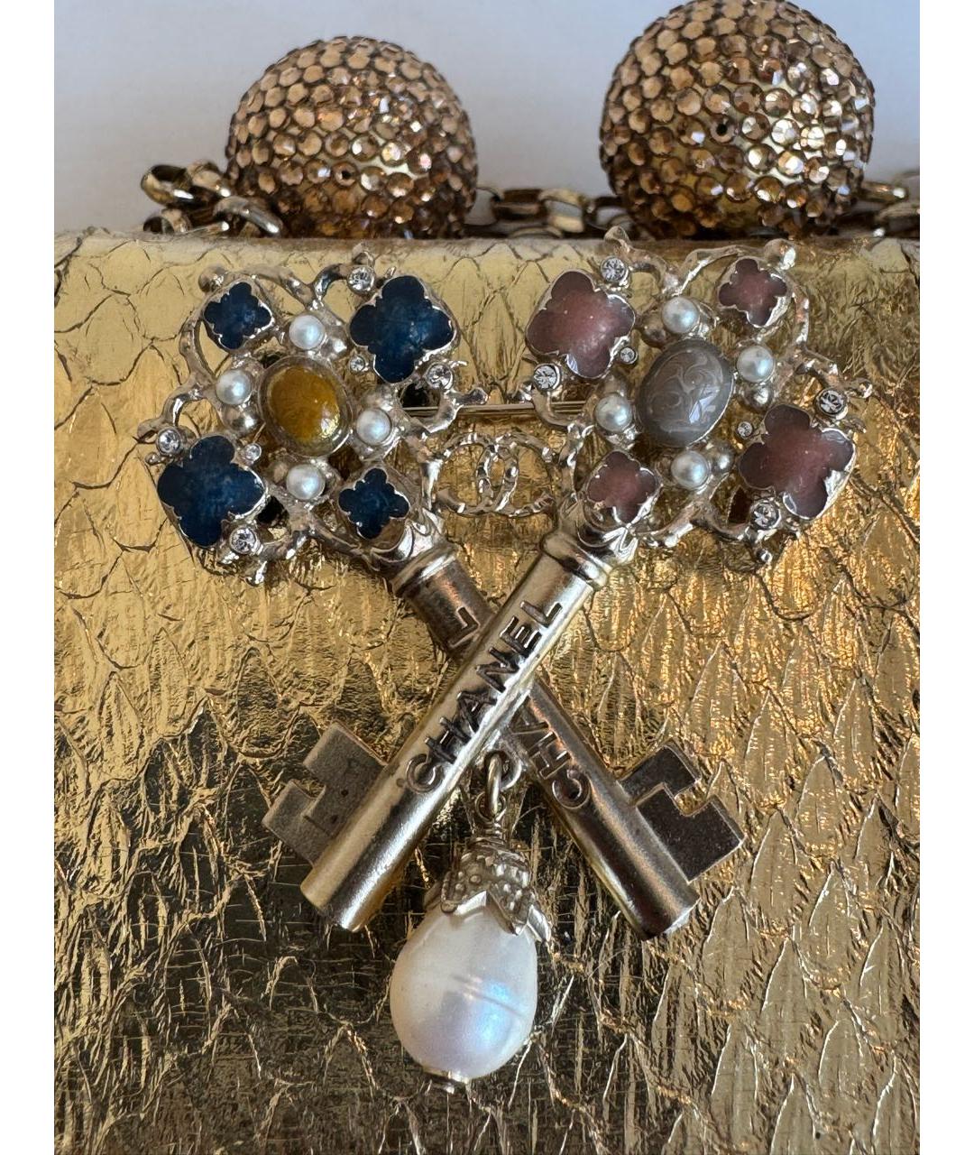 CHANEL Серебряная металлическая булавка / брошь, фото 4