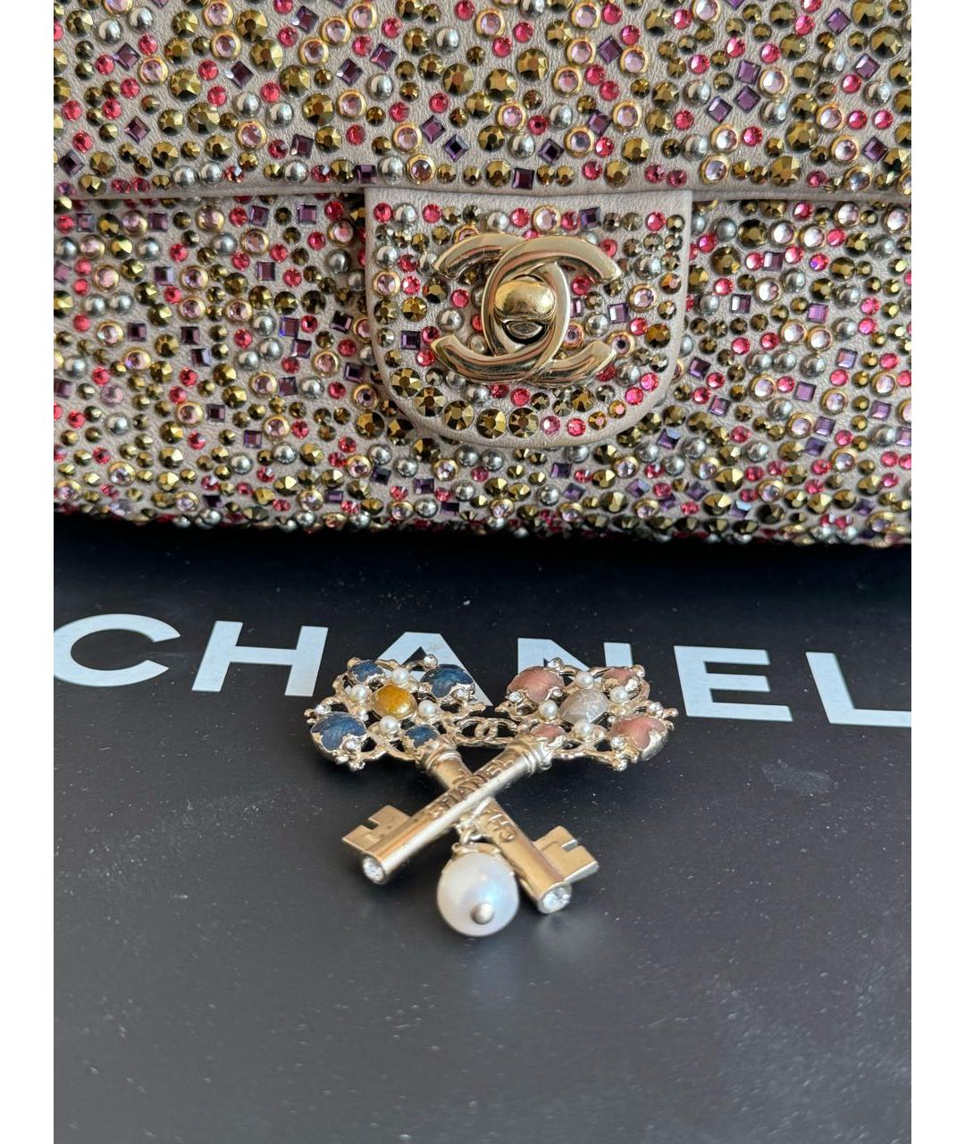 CHANEL Серебряная металлическая булавка / брошь, фото 2