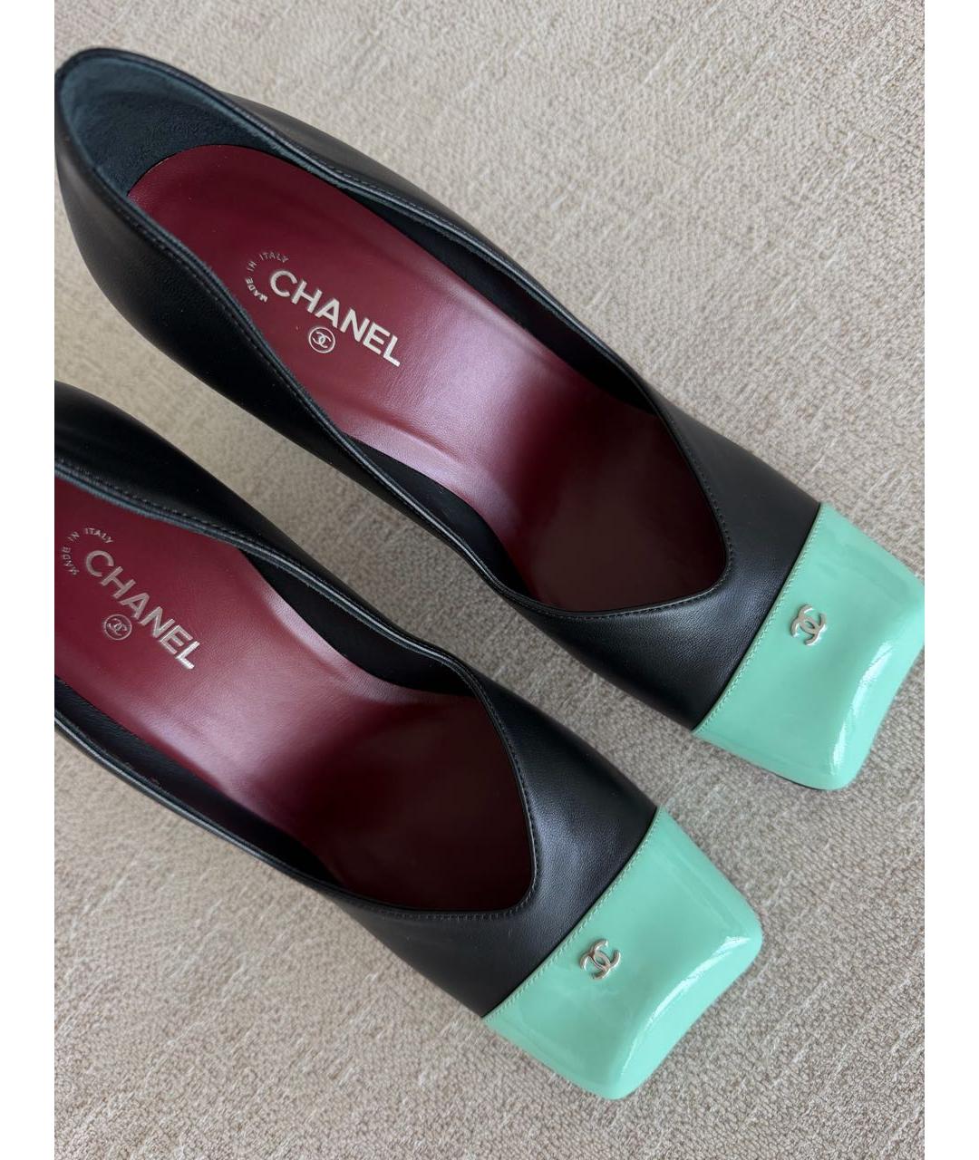 CHANEL Черные кожаные туфли, фото 2