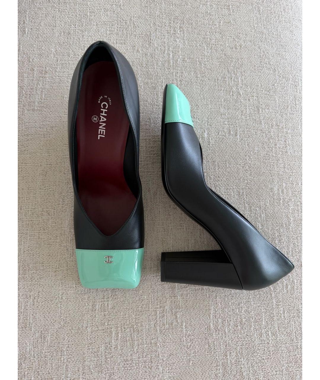 CHANEL Черные кожаные туфли, фото 5