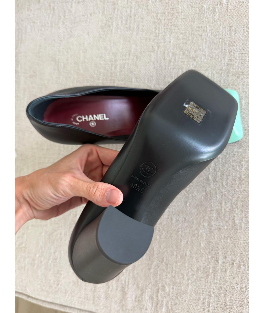 CHANEL Черные кожаные туфли, фото 3