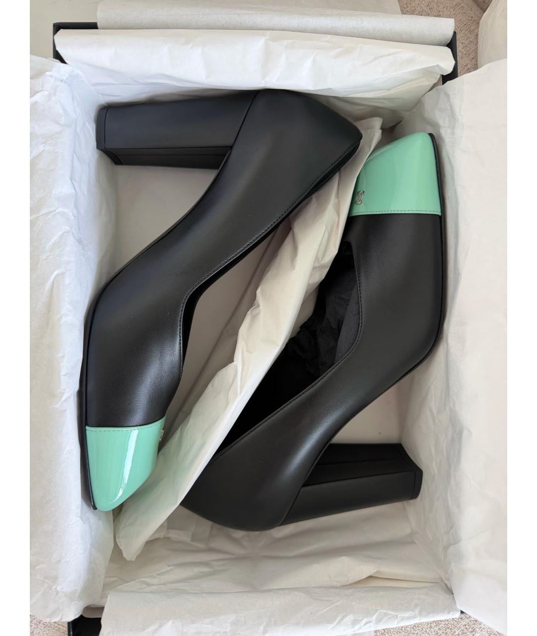 CHANEL Черные кожаные туфли, фото 4