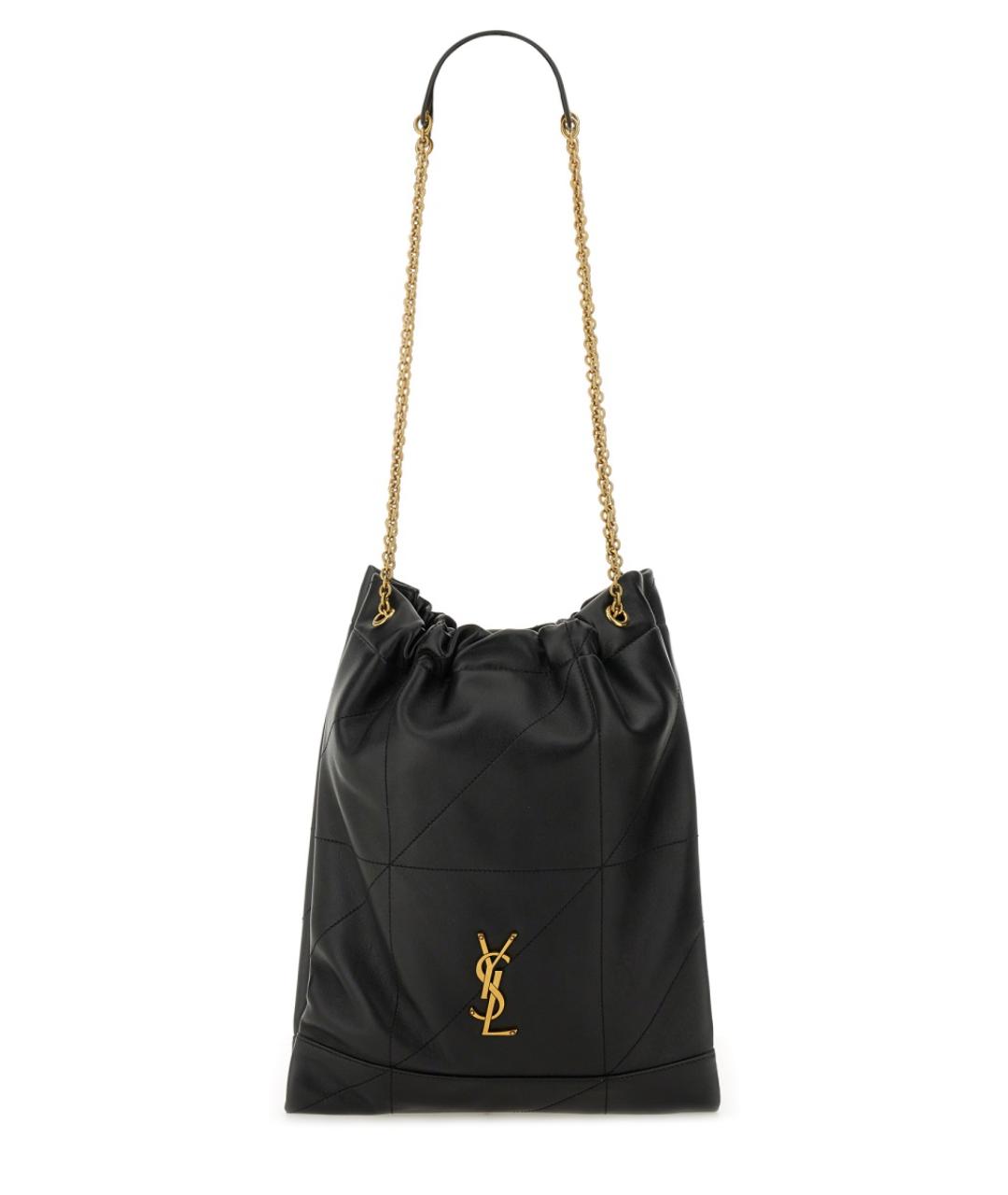 SAINT LAURENT Черная кожаная сумка тоут, фото 1