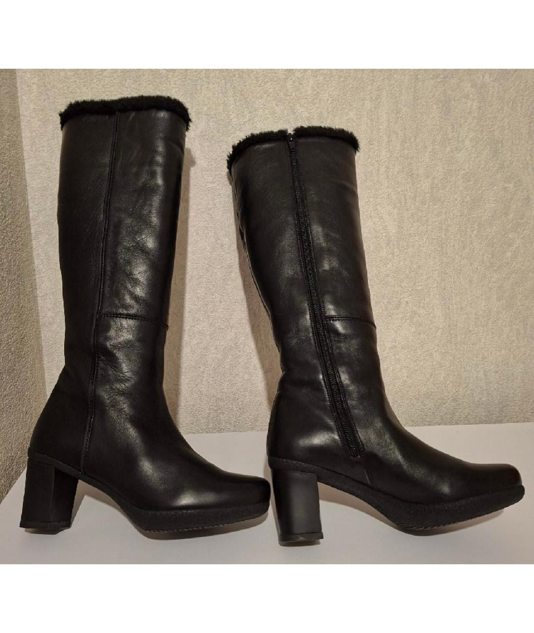 STUART WEITZMAN Черные кожаные сапоги, фото 3