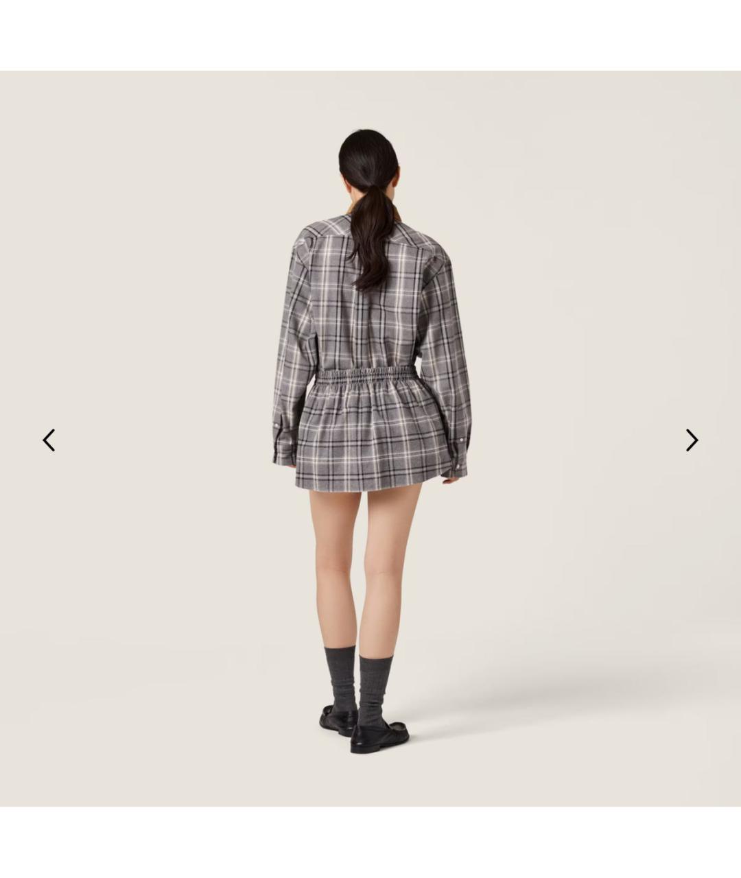 MIU MIU Серая хлопковая рубашка, фото 4