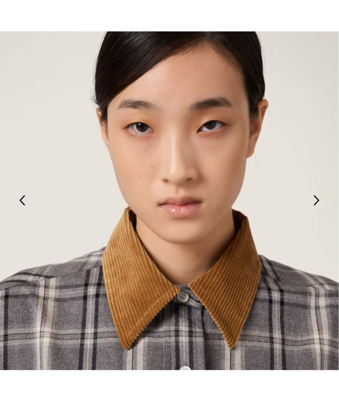 MIU MIU Серая хлопковая рубашка, фото 3