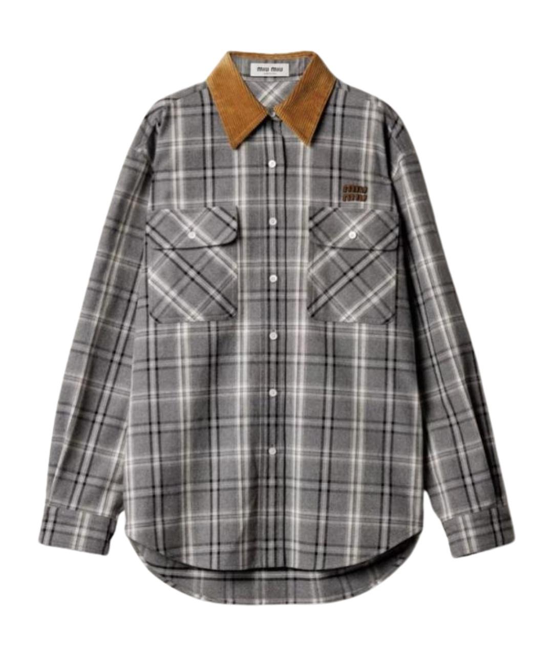 MIU MIU Серая хлопковая рубашка, фото 1