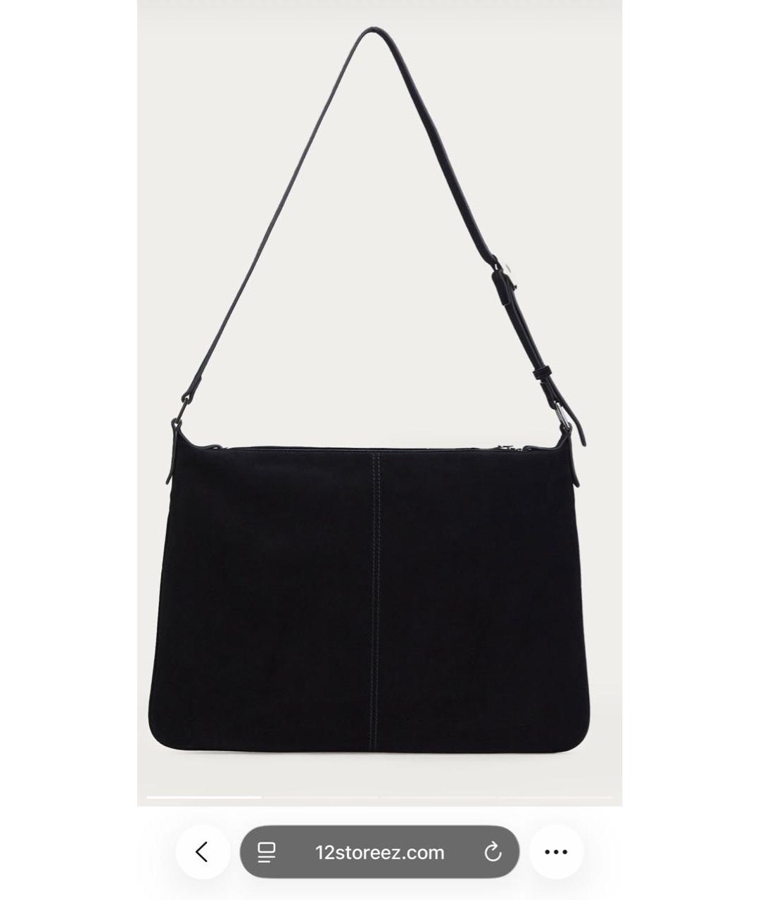 12 STOREEZ Черная замшевая сумка с короткими ручками, фото 5