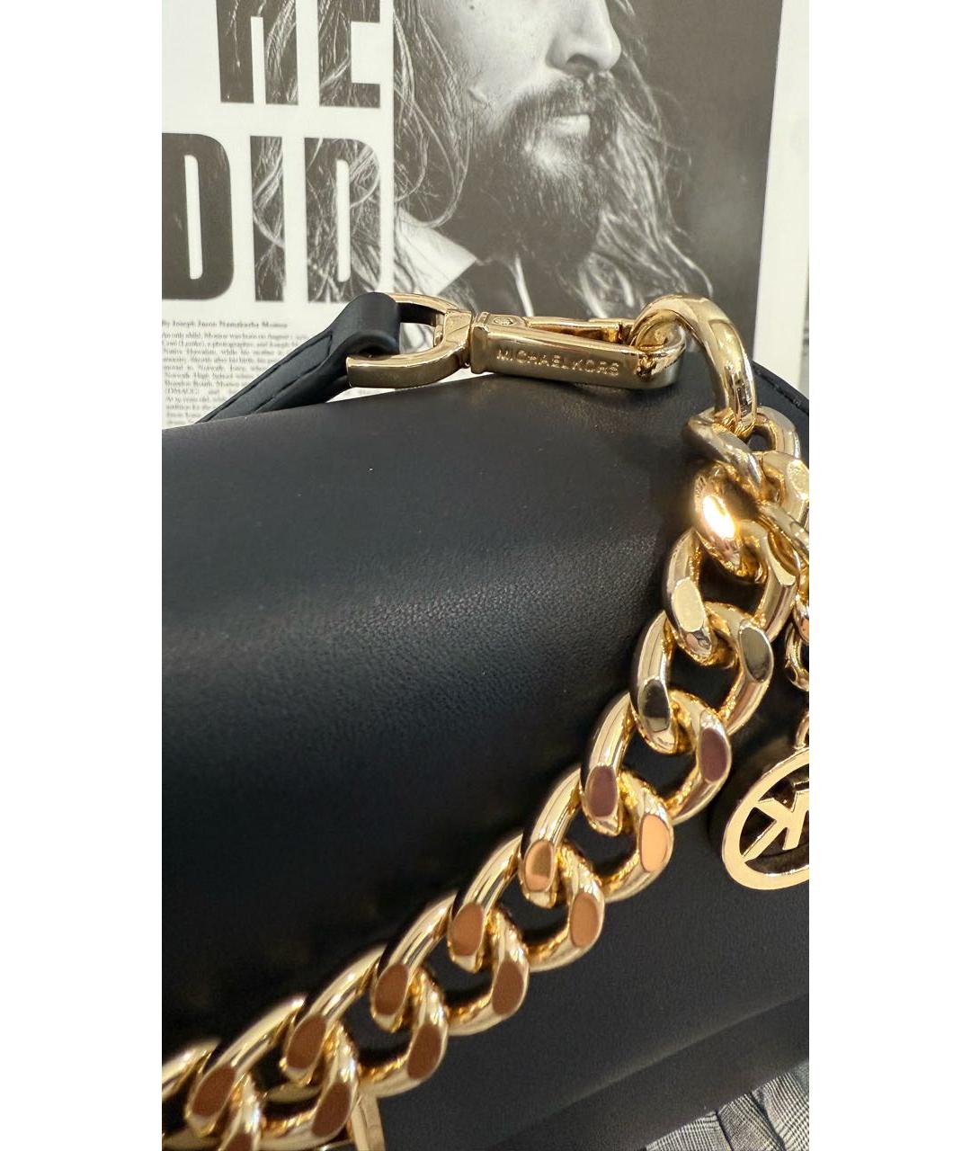 MICHAEL KORS Черная кожаная сумка через плечо, фото 6