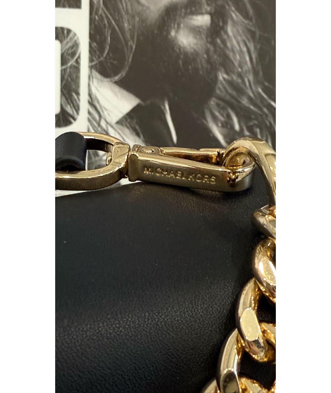 MICHAEL KORS Черная кожаная сумка через плечо, фото 5