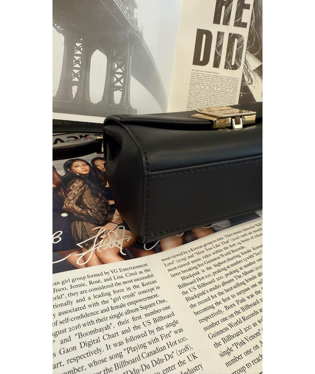 MICHAEL KORS Черная кожаная сумка через плечо, фото 3