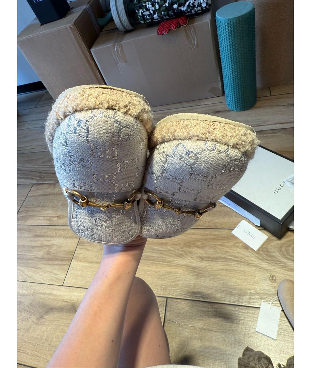 GUCCI Бежевые лоферы, фото 7