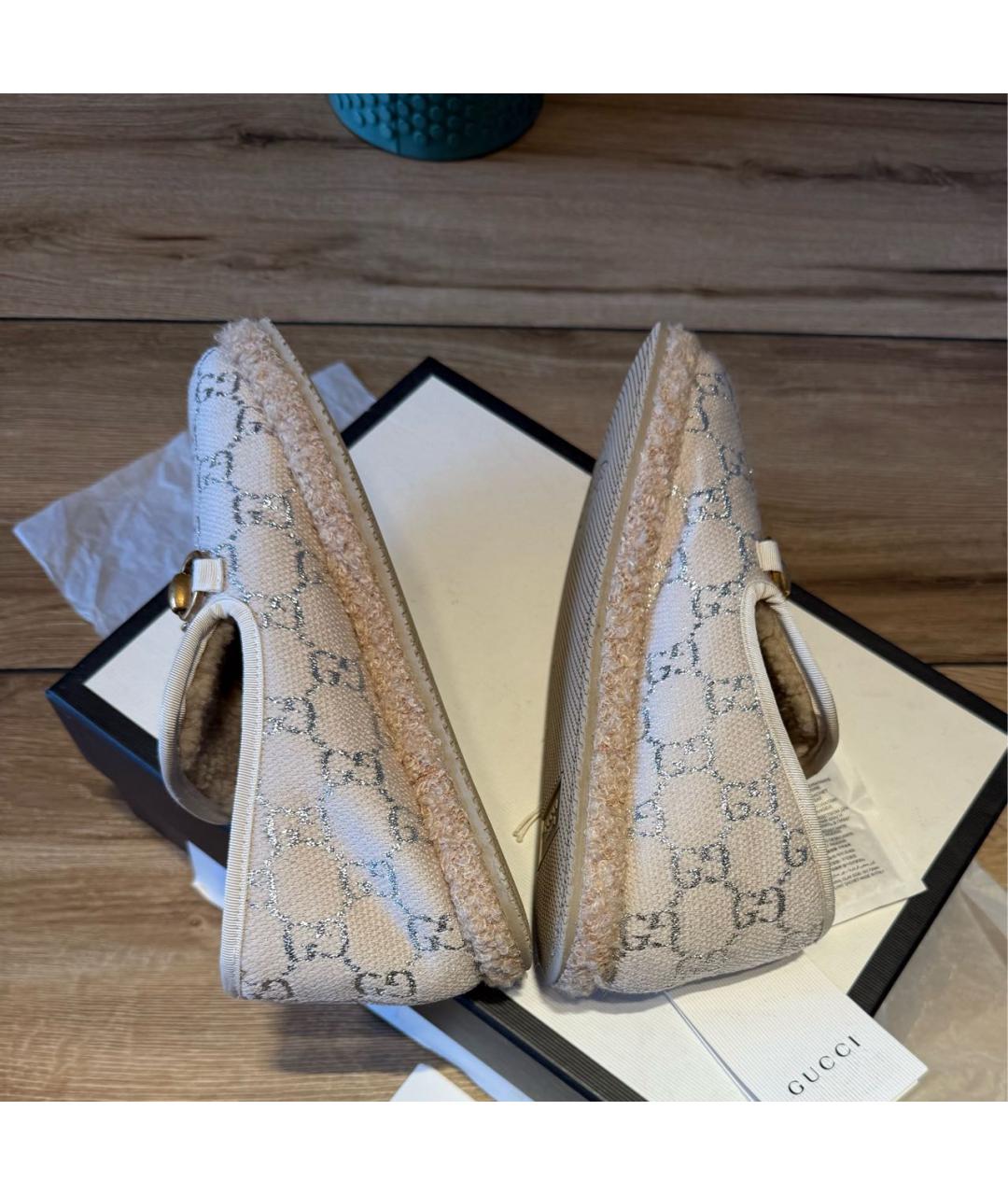 GUCCI Бежевые лоферы, фото 4