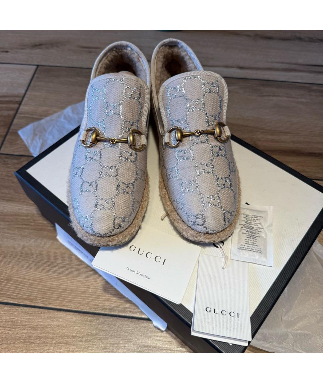 GUCCI Бежевые лоферы, фото 2