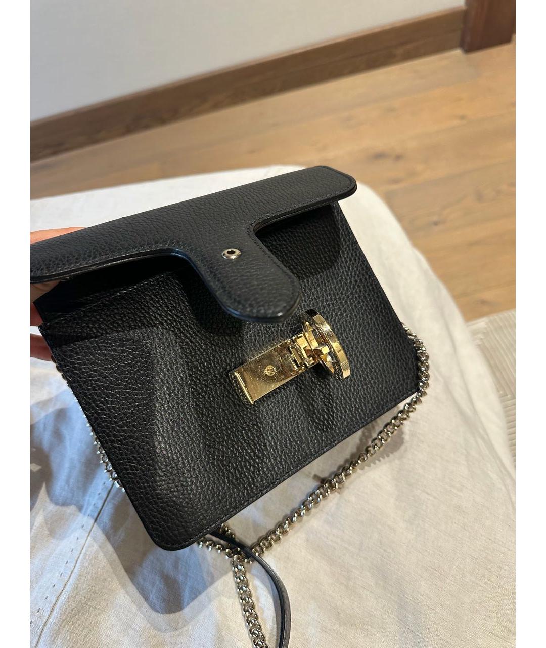 GUCCI Черная кожаная сумка через плечо, фото 7