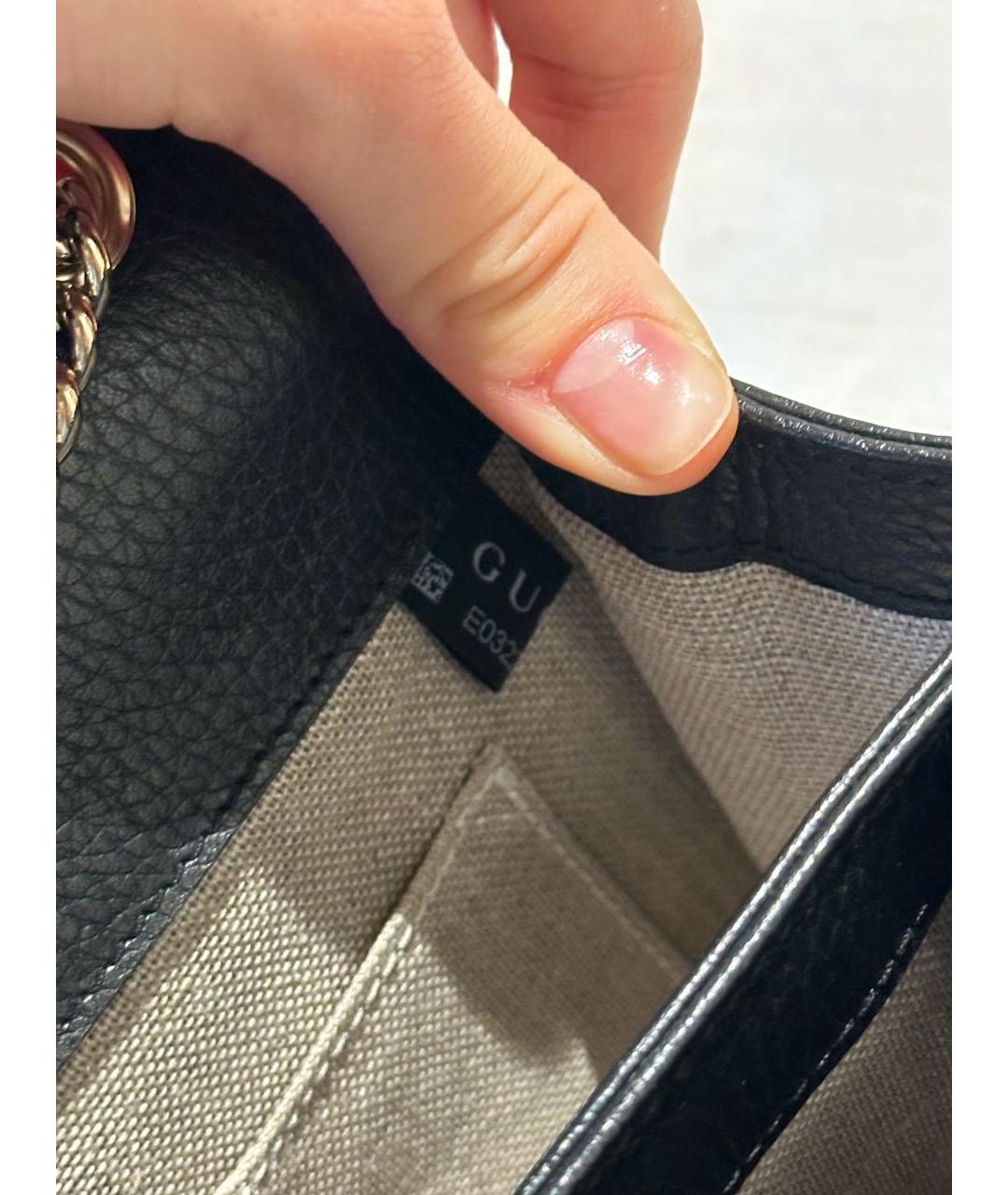 GUCCI Черная кожаная сумка через плечо, фото 6