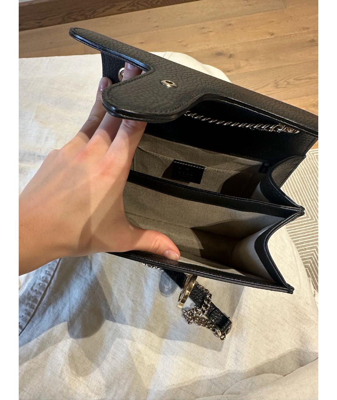 GUCCI Черная кожаная сумка через плечо, фото 5