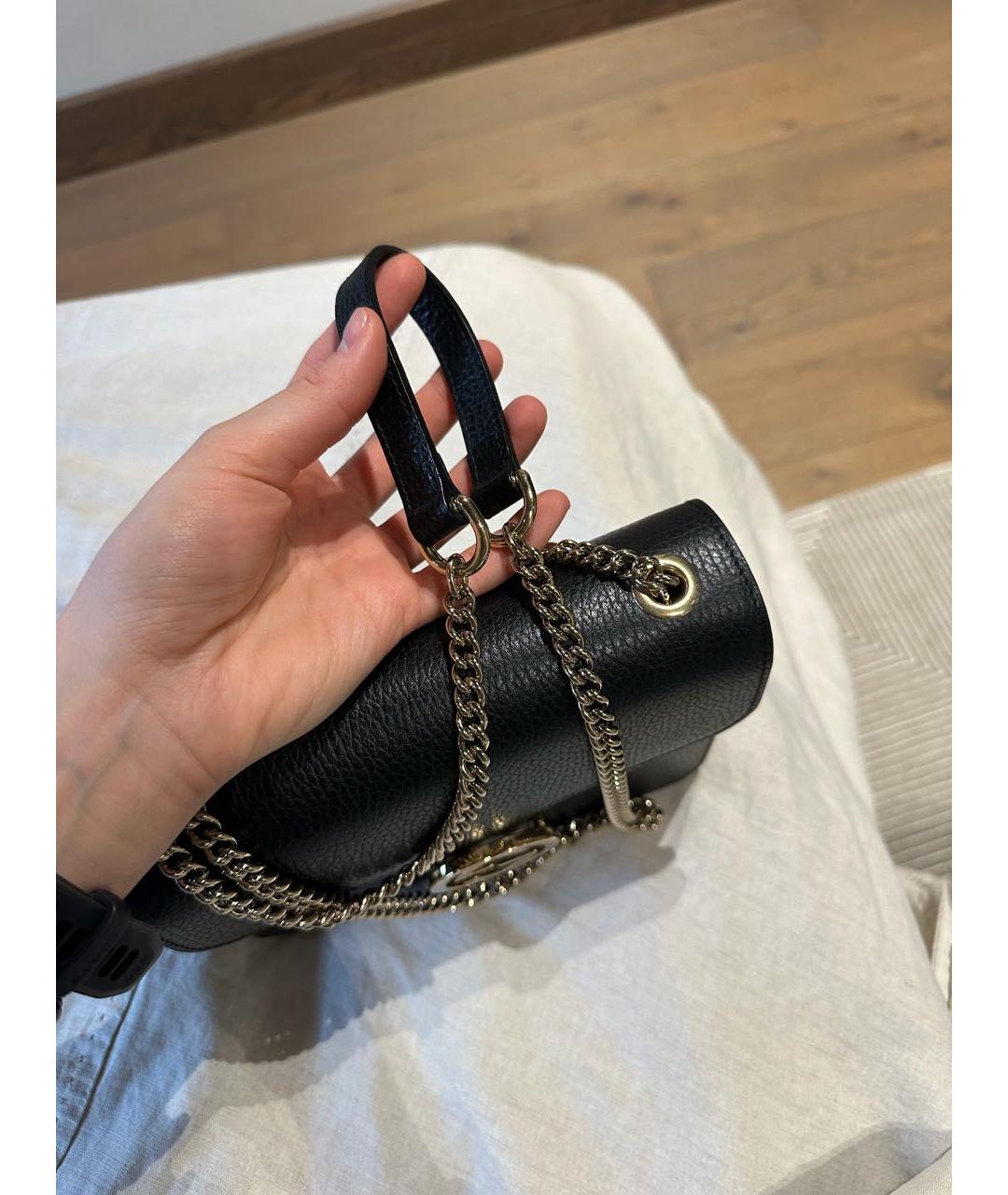 GUCCI Черная кожаная сумка через плечо, фото 4