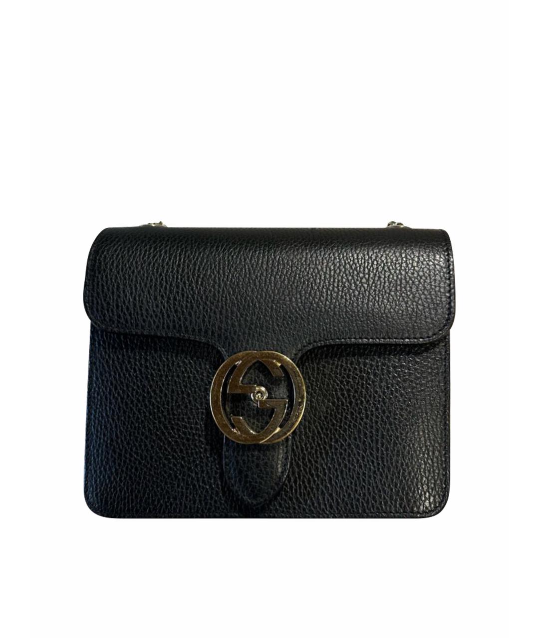 GUCCI Черная кожаная сумка через плечо, фото 1