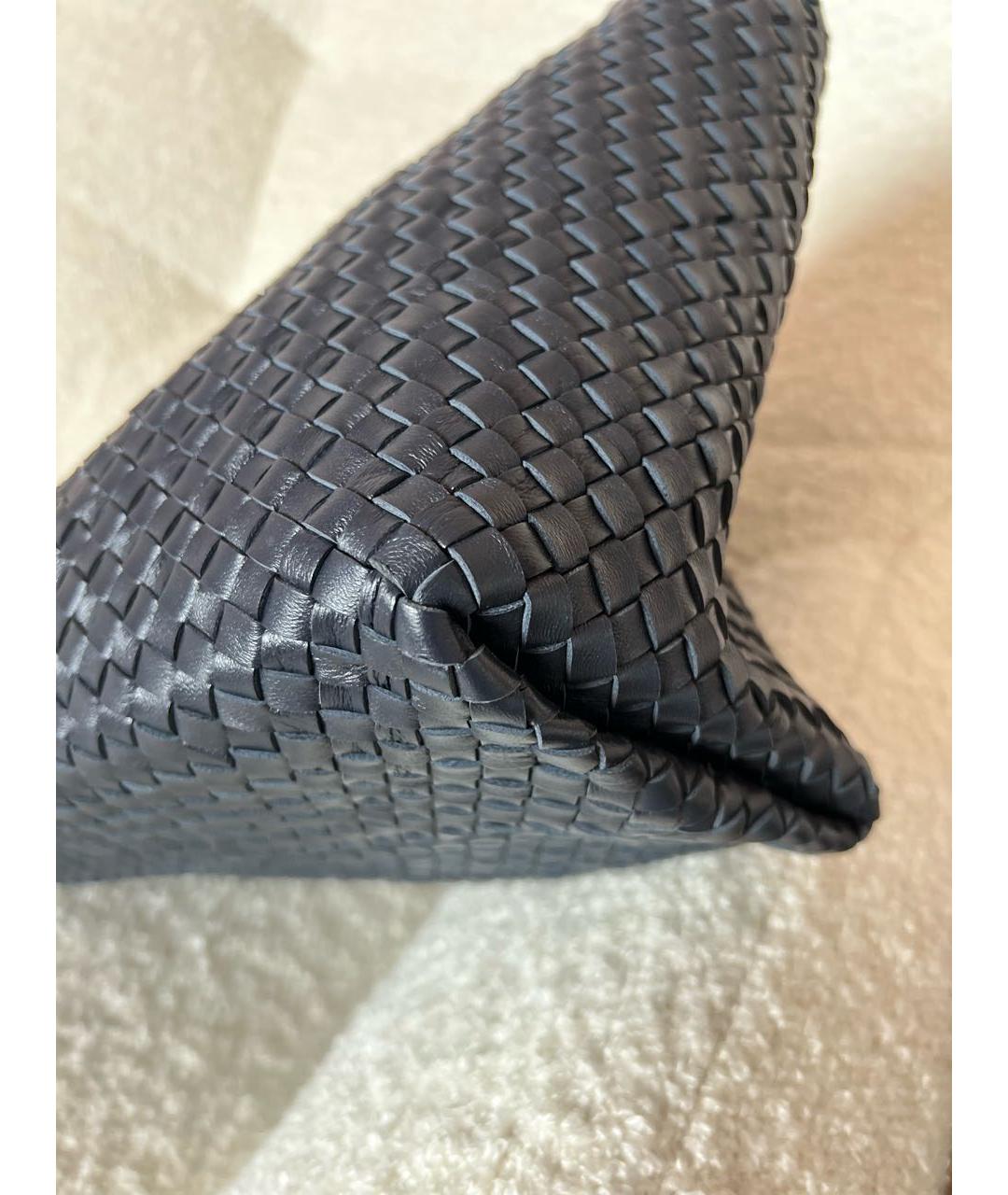 BOTTEGA VENETA Темно-синяя кожаная сумка тоут, фото 3