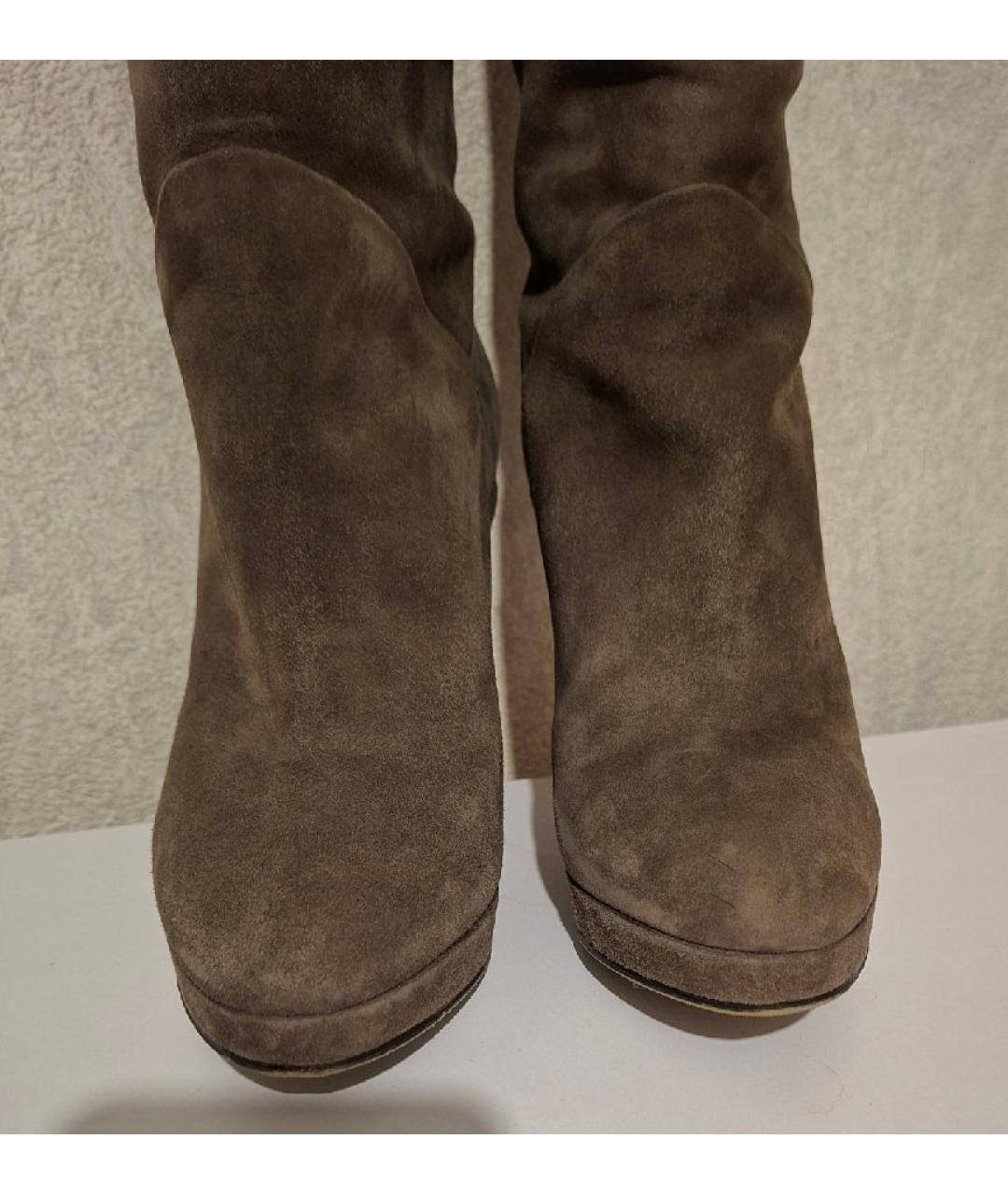 SERGIO ROSSI Серые замшевые сапоги, фото 2