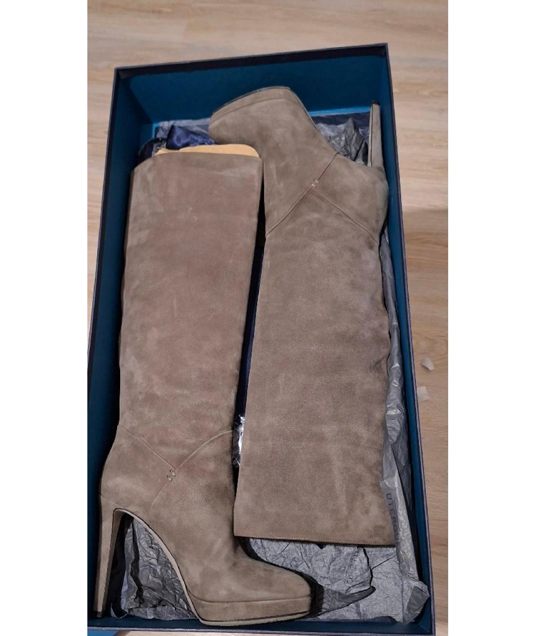 SERGIO ROSSI Серые замшевые сапоги, фото 5
